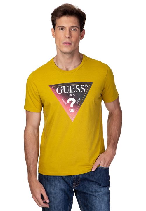 Camiseta Light Logo Guess Amarelo