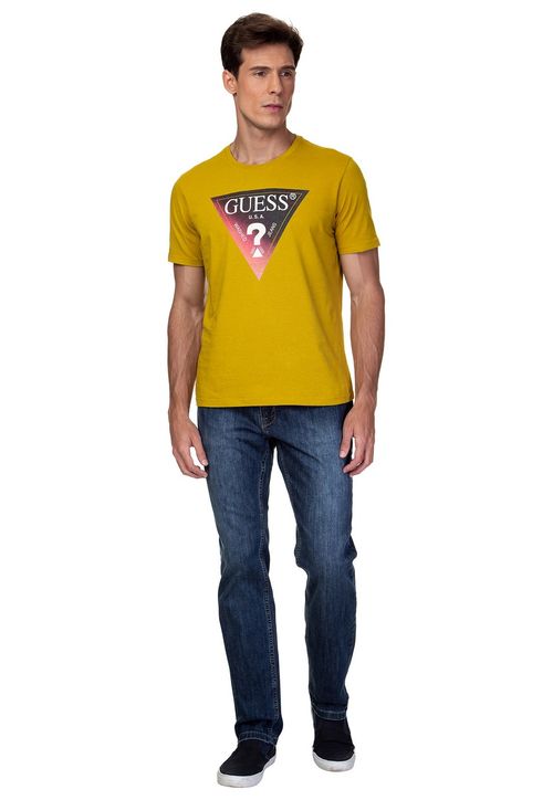 Camiseta Light Logo Guess Amarelo