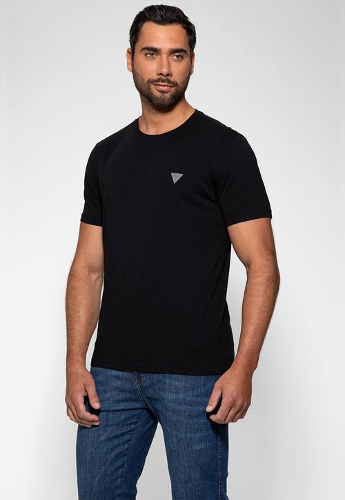 Camiseta Triângulo Emborrachado Guess Preto