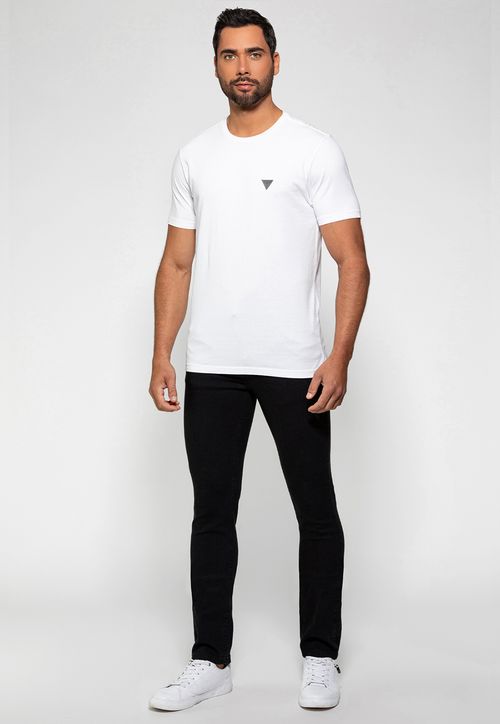 Camiseta Triângulo Emborrachado Guess Branco