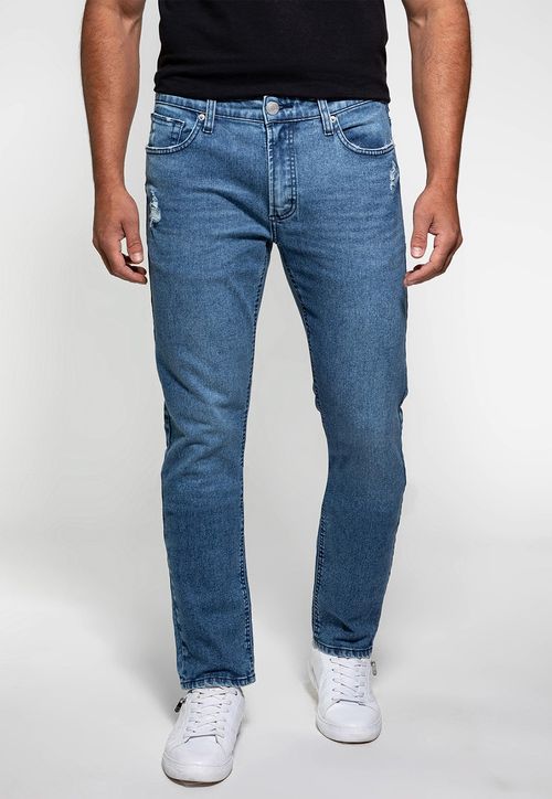 Calça Jeans Slim Straight Guess Azul Claro
