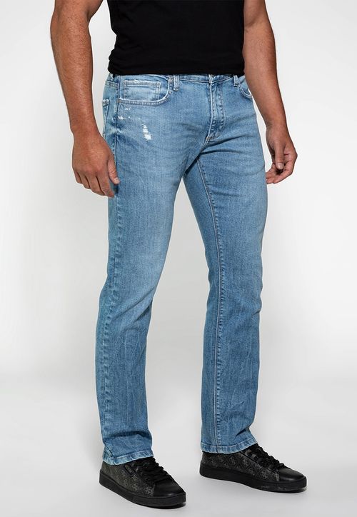Calça Jeans Slim Straight Guess Azul Claro