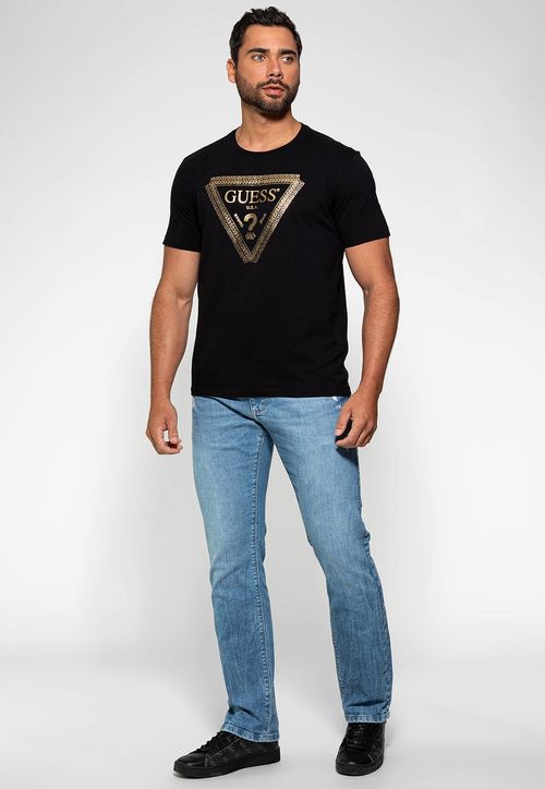 Calça Jeans Slim Straight Guess Azul Claro