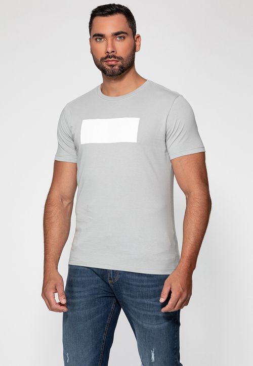 Camiseta Logo Gd Emborrachado Guess Cinza