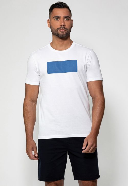 Camiseta Logo Gd Emborrachado Guess Branco