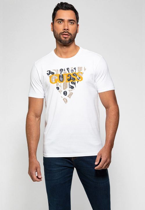 Camiseta Logo Contraste Guess Branco