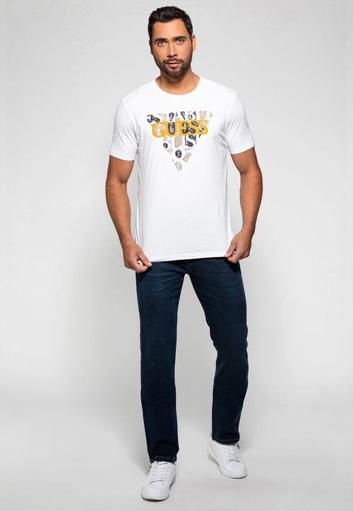 Camiseta Logo Contraste Guess Branco
