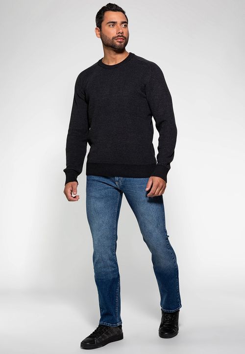 Pullover Tricot Estonado Guess Preto