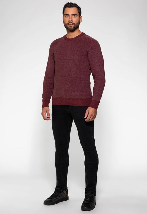Pullover Tricot Estonado Guess Vinho