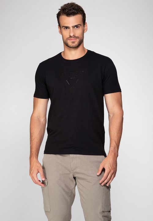Camiseta Logo Fusionado Guess Preto