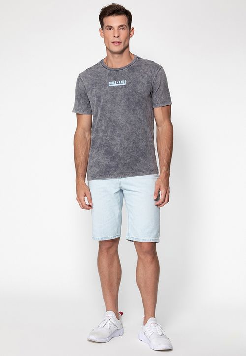 Camiseta Marmorizada Guess Azul Escuro