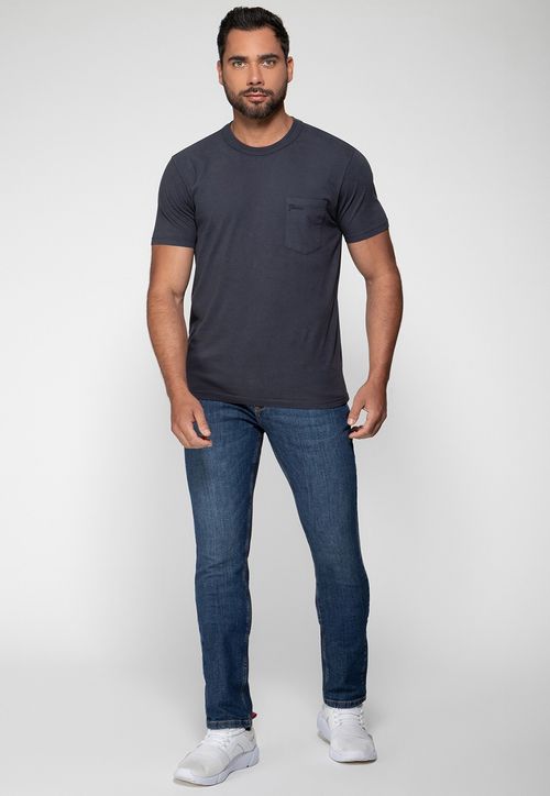 Camiseta Bolso Logo Bordado Guess Grafite