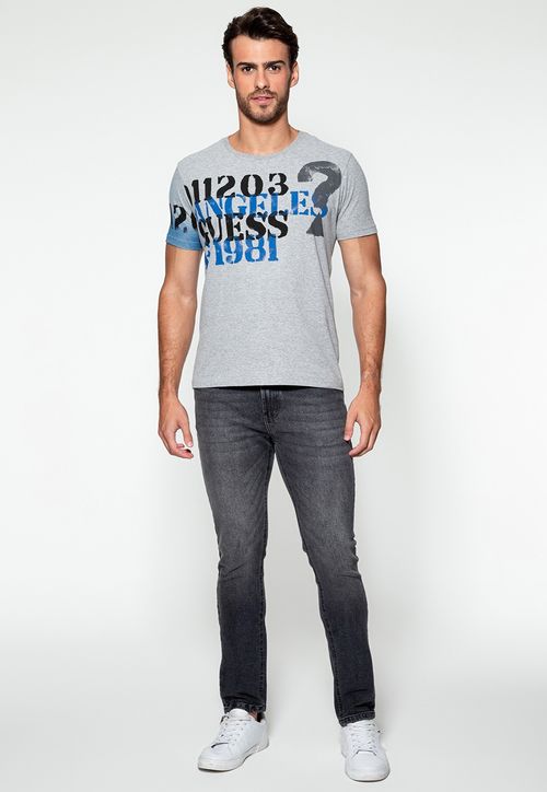 Camiseta Logo 1203 Guess Cinza