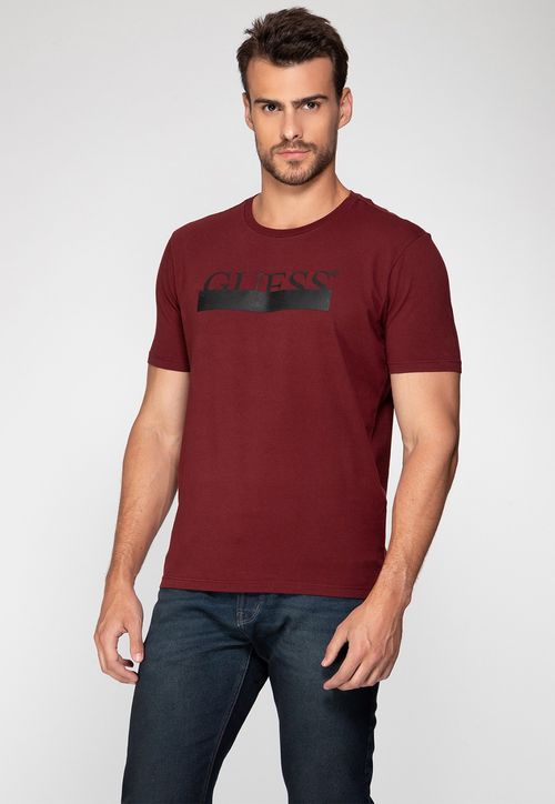 Camiseta Guess Silk Emborrachado Vinho