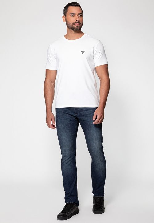 Calça Jeans Slim Tapered Guess Azul Escuro