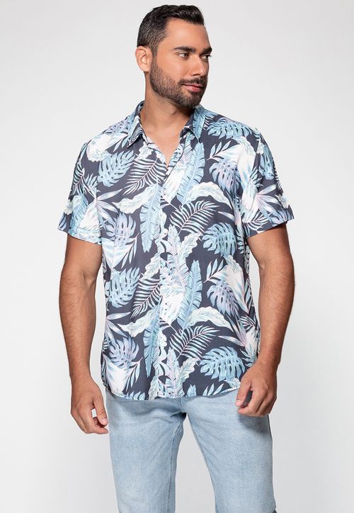 Camisa Manga Curta Tropics Guess Índigo