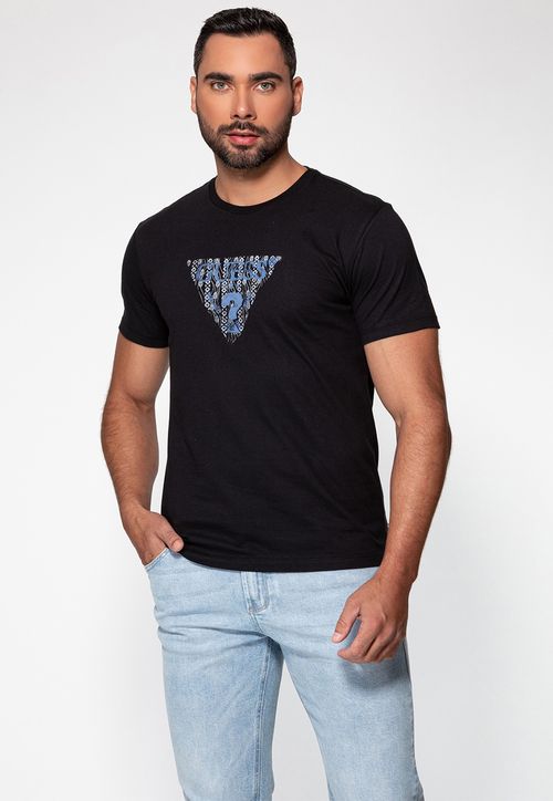 Camiseta Logo Falhado Guess Preto