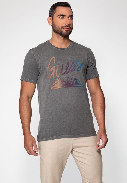 Camiseta Palm Trees Guess Preto