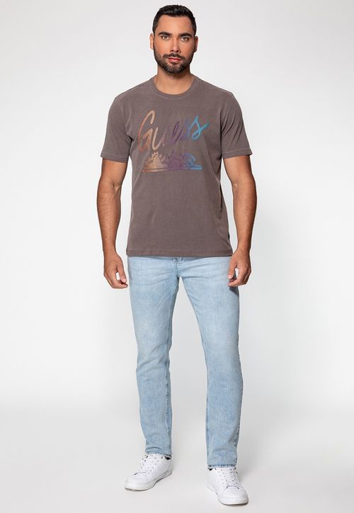 Camiseta Palm Trees Guess Marrom