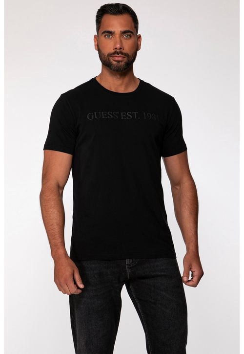 Camiseta Guess Est 1981 Relevo Preto