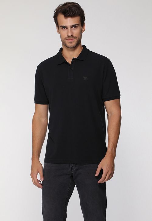 Camisa Polo Guess Silk Gola Preto