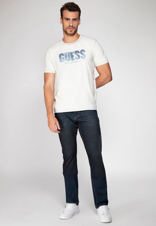 Calça Jeans Slim Straight Guess Azul Escuro