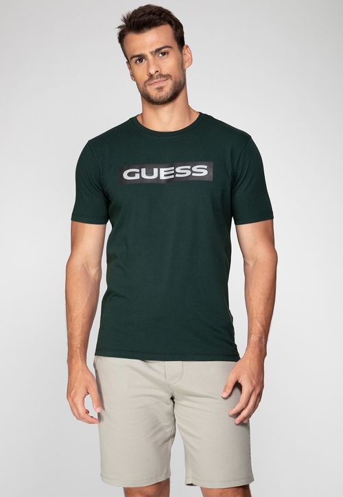 Camiseta Guess Metalizado Verde Escuro