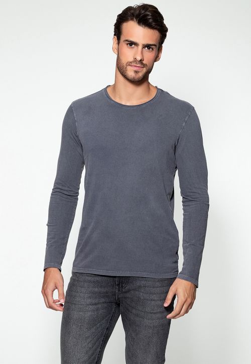 Camiseta Manga Longa Guess Grafite