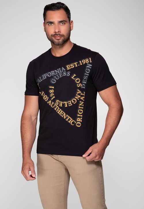 Camiseta Triângulo Authentic Guess Preto