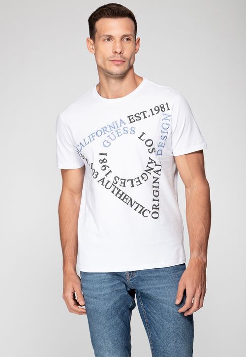 Camiseta Triângulo Authentic Guess Branco