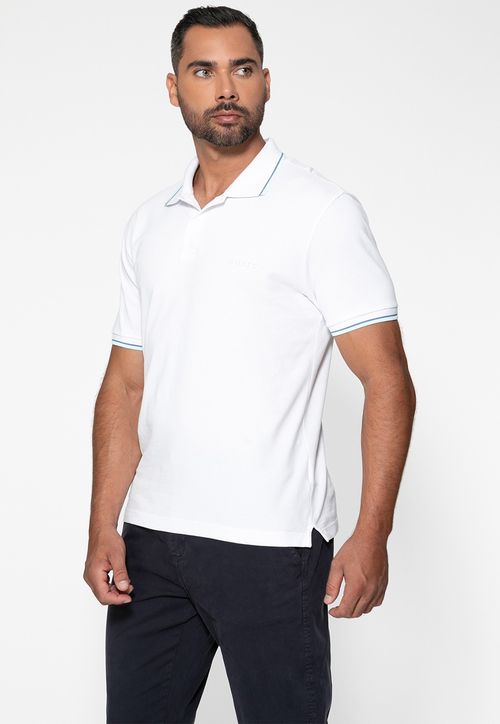 Camisa Polo Guess Relevo Branco