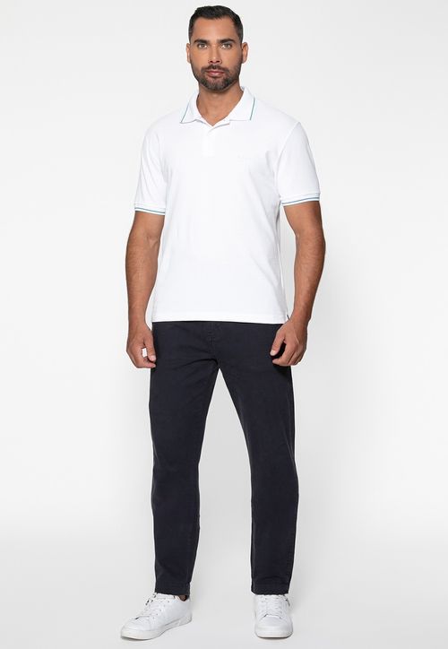 Camisa Polo Guess Relevo Branco