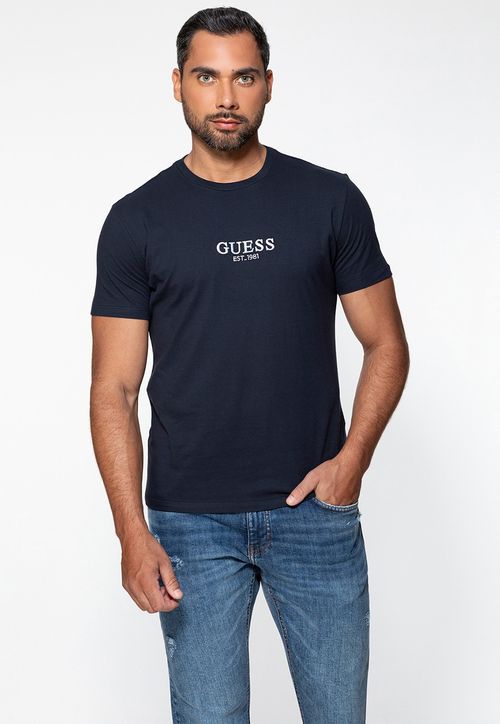Camiseta Guess Bordado Azul Escuro