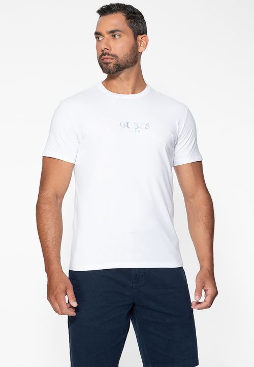 Camiseta Guess Bordado Branco