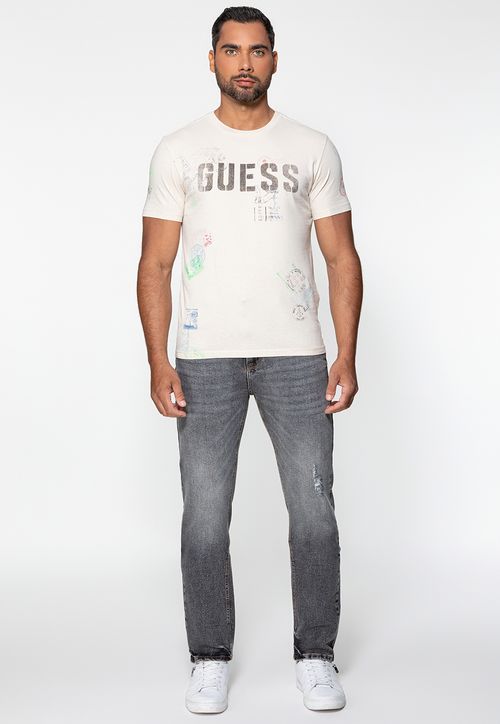 Camiseta Estampada Stamps Bege