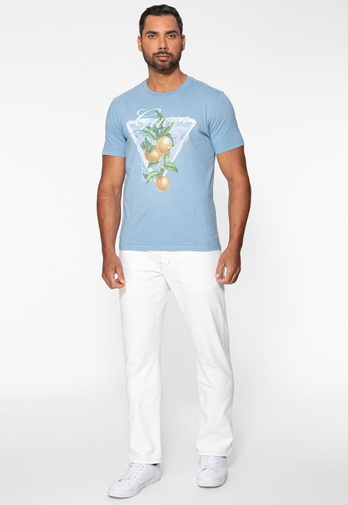 Camiseta Guess Silk Apricot Azul Claro