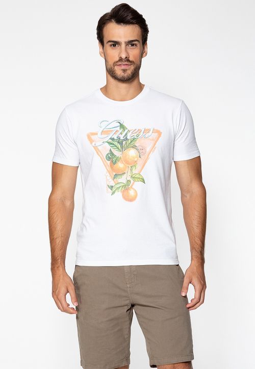 Camiseta Guess Silk Apricot Branco