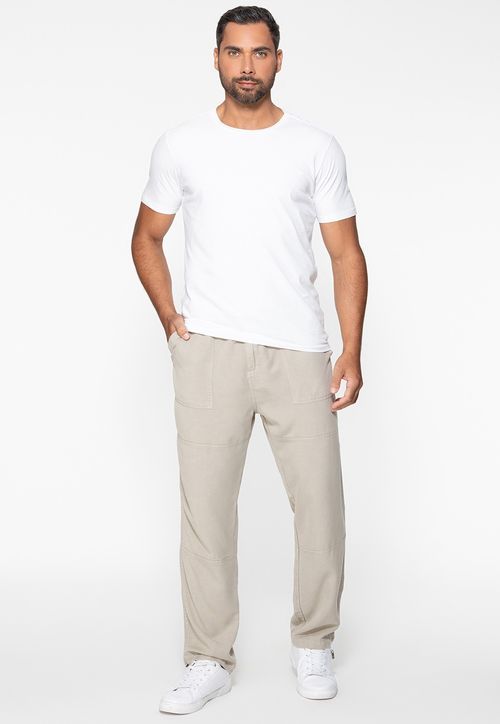 Calça Straight Eco Cinza
