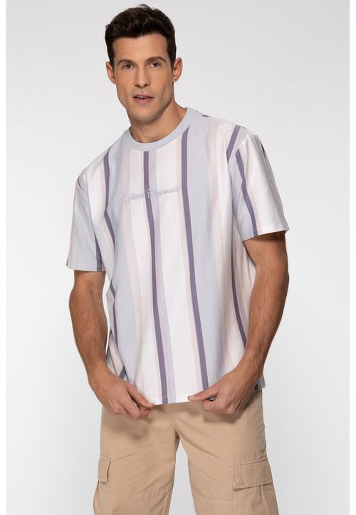 Camiseta Guess Originals Eco Listras Branco