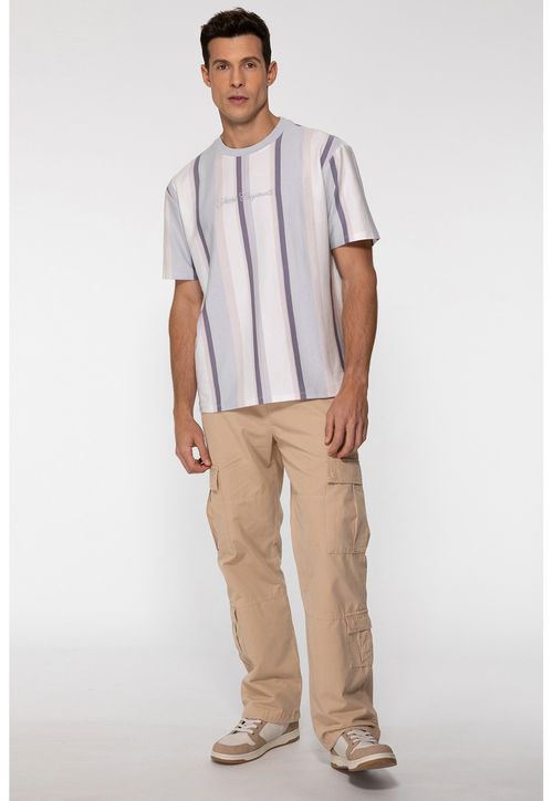 Camiseta Guess Originals Eco Listras Branco