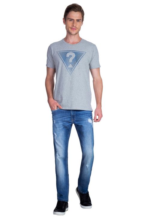 Camiseta Triangle Guess Cinza