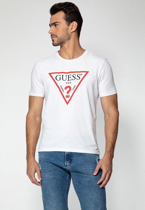 Camiseta Red Logo Guess Branco