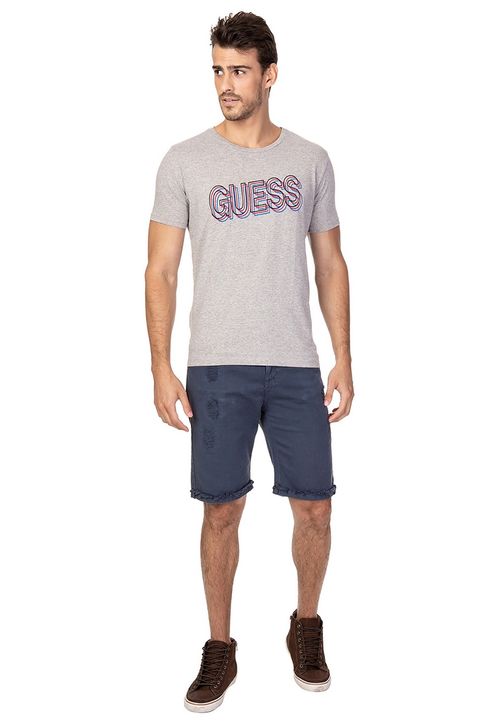 Camiseta 3d Guess Cinza
