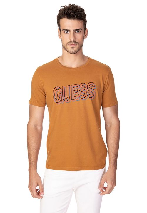 Camiseta 3d Guess Marrom