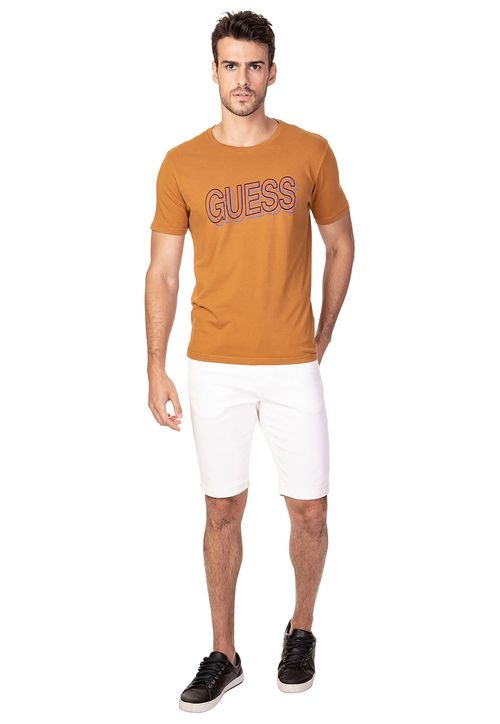 Camiseta 3d Guess Marrom