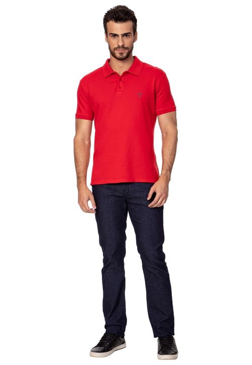 Camisa Polo Malha Carmel Guess Vermelho