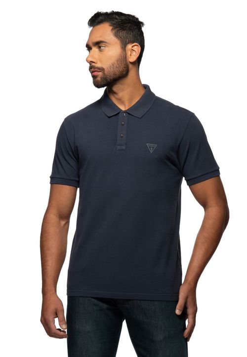 Camisa Polo Guess Basic Azul Escuro
