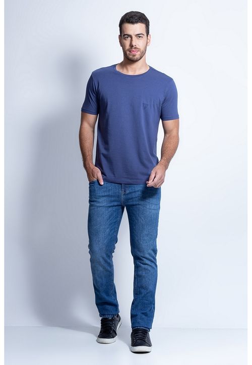 Camiseta Basic Gola C Azul