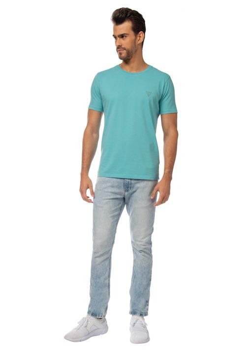 Camiseta Basic Gola C Azul Celeste