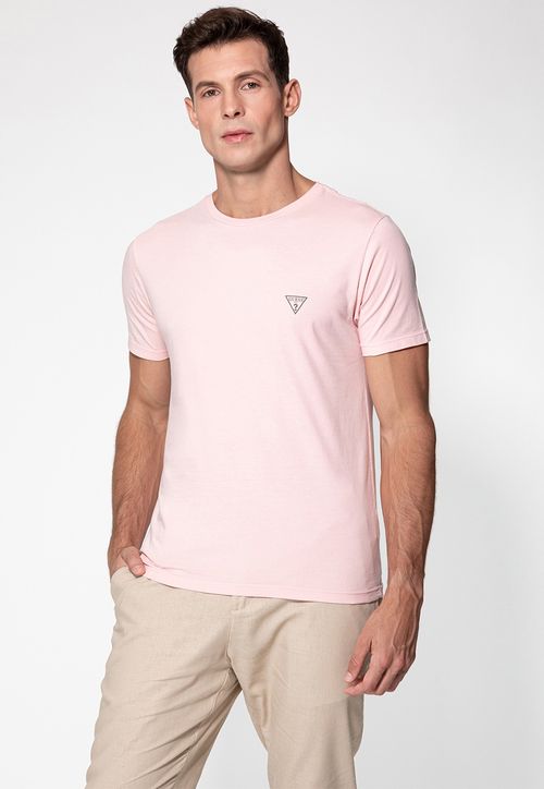 Camiseta Basic Gola C Rosa Claro